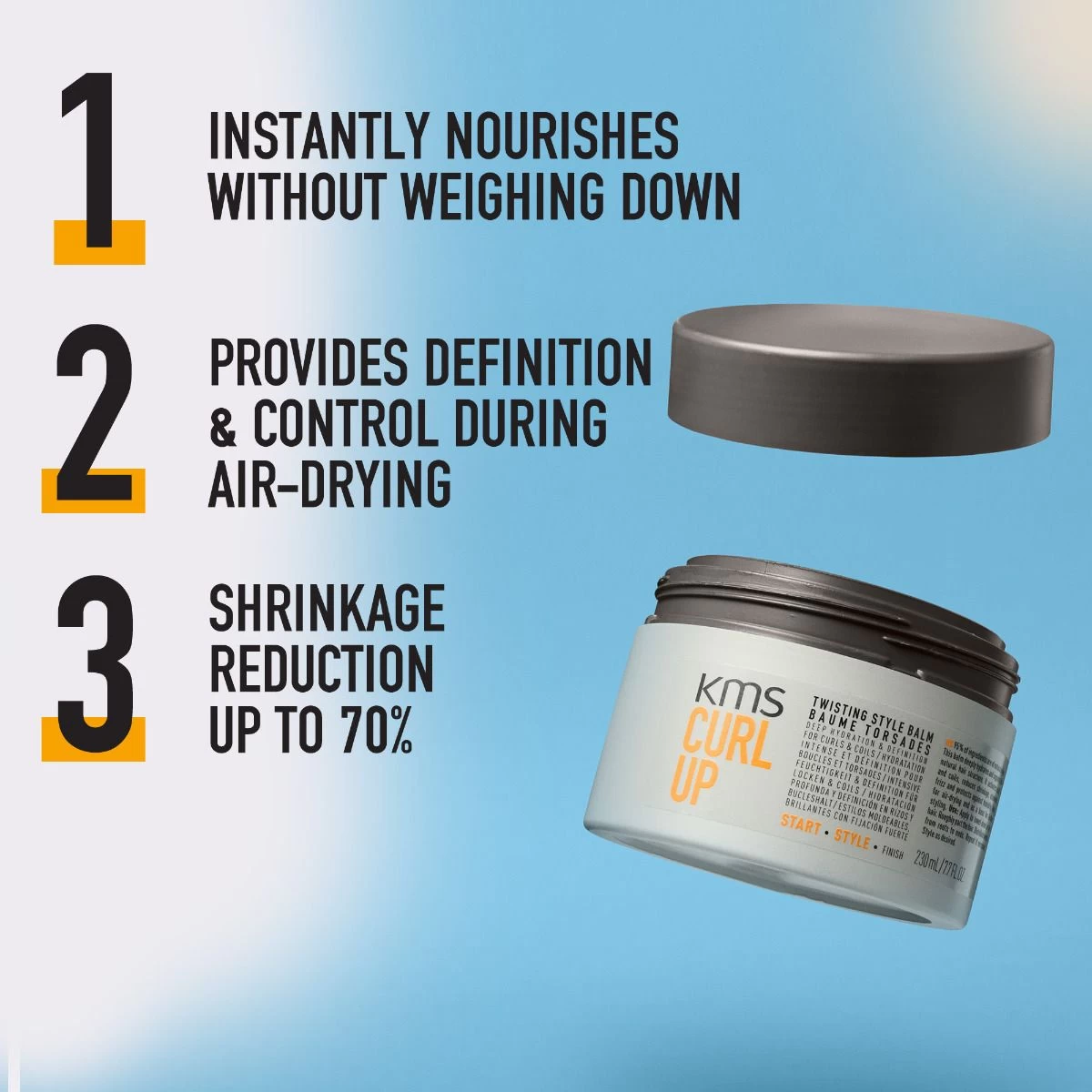 KMS CurlUp Twisting Style Balm 230ml - Afbeelding 4