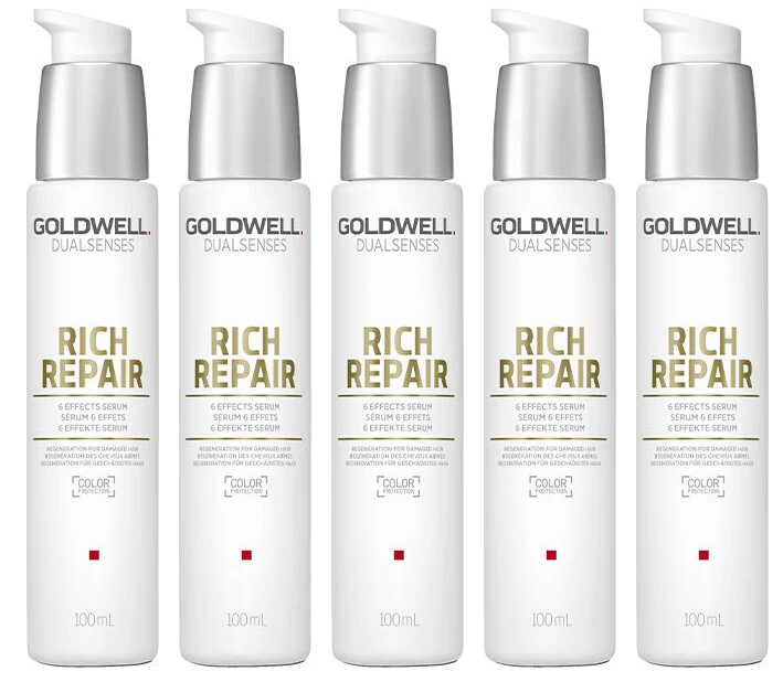 5x Goldwell Dualsenses Rich Repair 6 Effects Serum 100ml