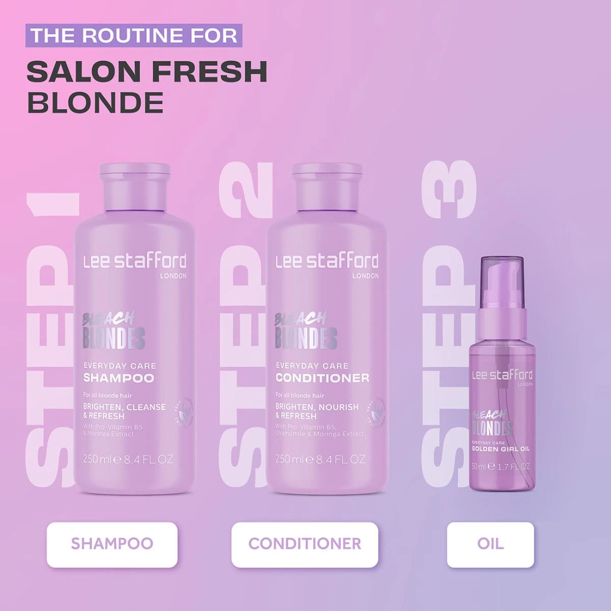 Lee Stafford Bleach Blondes Everyday Care Golden Girl Oil 50ml - Afbeelding 4