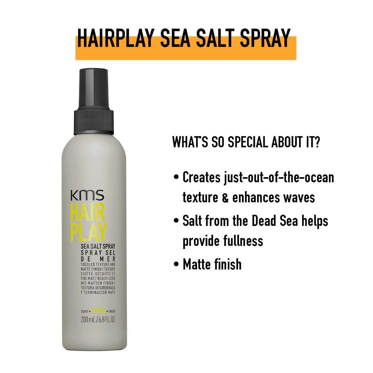 KMS Hairplay Sea Salt Spray 200ml - Afbeelding 2